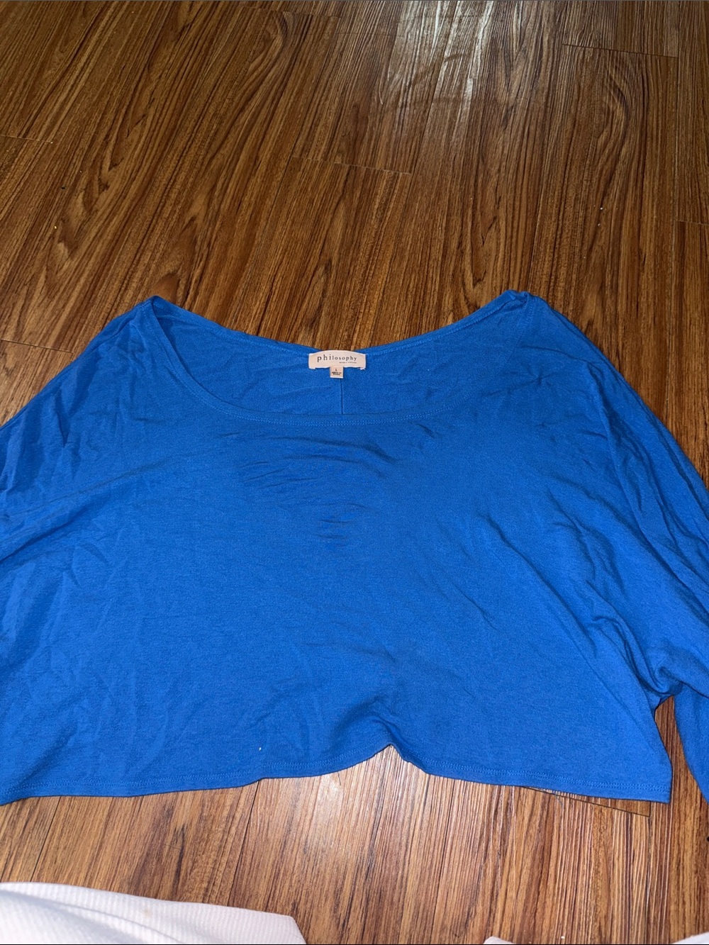 Philosophy Bright Royal Blue Crop Scoop Neck Top - Picture 1 of 2
